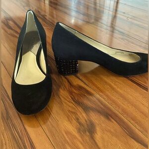 EUC Black Suede Michael Kors w/Sparkle Heels